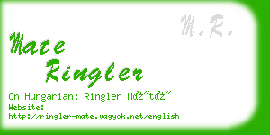 mate ringler business card